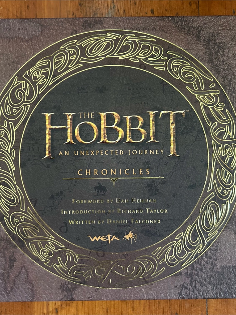 Book- The Hobbit: An Unexpected Journey Chronicles Wall Art - Gold on Dark Green